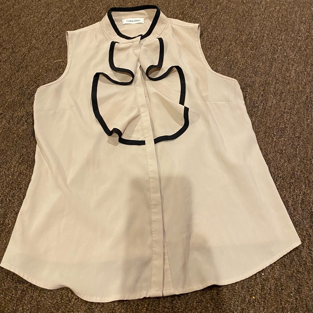 Womens Calvin Klein XS Blouse cream  Black
